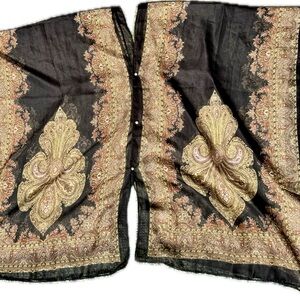 Black Paisley Sheer Kimono Shawl